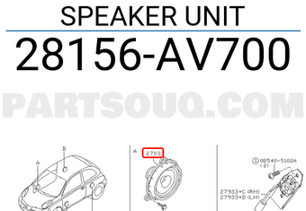 Nissan 28156AV700 SPEAKER UNIT