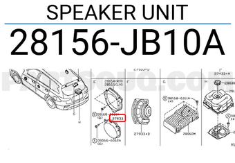 Nissan 28156JB10A SPEAKER UNIT