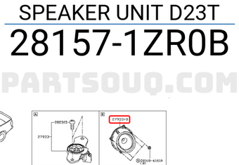 Nissan 281571ZR0B SPEAKER UNIT D23T