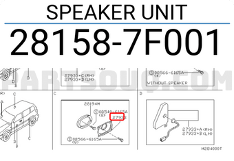 Nissan 281587F001 SPEAKER UNIT