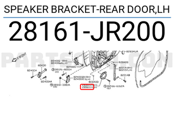 Nissan 28161JR200 SPEAKER BRACKET-REAR DOOR,LH