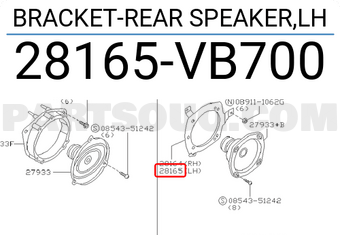 Nissan 28165VB700 BRACKET-REAR SPEAKER,LH