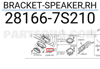 Nissan 281667S210 BRACKET-SPEAKER,RH