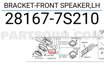 Nissan 281677S210 BRACKET-FRONT SPEAKER,LH