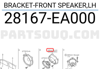 Nissan 28167EA000 BRACKET-FRONT SPEAKER,LH
