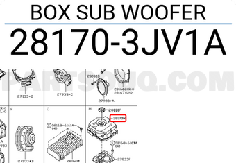 Nissan 281703JV1A BOX SUB WOOFER