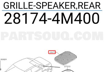 Nissan 281744M400 GRILLE-SPEAKER,REAR