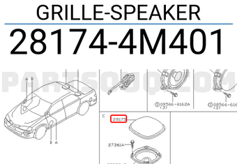 Nissan 281744M401 GRILLE-SPEAKER