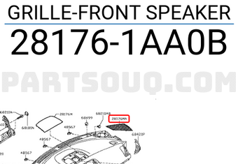 Nissan 281761AA0B GRILLE-FRONT SPEAKER
