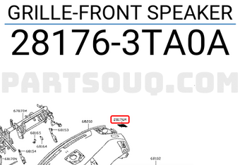 Nissan 281763TA0A GRILLE-FRONT SPEAKER
