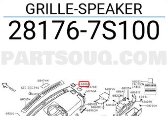 Nissan 281767S100 GRILLE-SPEAKER
