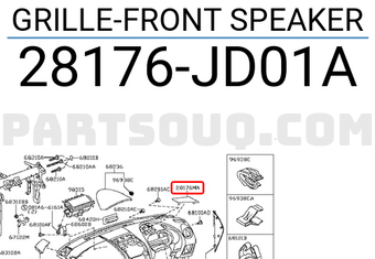 Nissan 28176JD01A GRILLE-FRONT SPEAKER