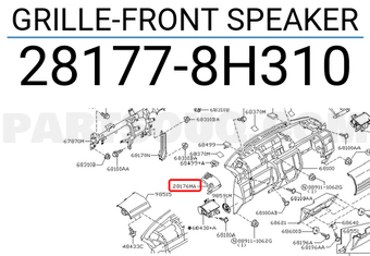 Nissan 281778H310 GRILLE-FRONT SPEAKER