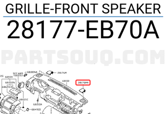 Nissan 28177EB70A GRILLE-FRONT SPEAKER