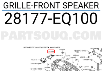 Nissan 28177EQ100 GRILLE-FRONT SPEAKER