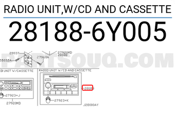 Nissan 281886Y005 RADIO UNIT,W/CD AND CASSETTE