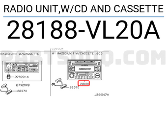Nissan 28188VL20A RADIO UNIT,W/CD AND CASSETTE
