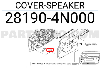 Nissan 281904N000 COVER-SPEAKER