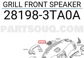 Nissan 281983TA0A GRILL FRONT SPEAKER
