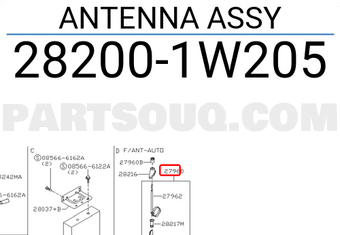 Nissan 282001W205 ANTENNA ASSY