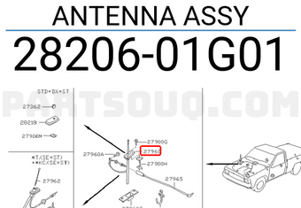 Nissan 2820601G01 ANTENNA ASSY