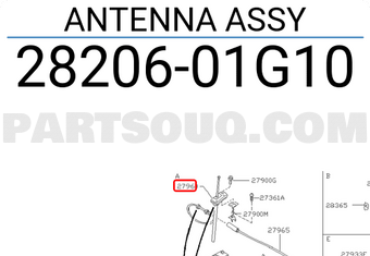 Nissan 2820601G10 ANTENNA ASSY