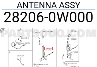 Nissan 282060W000 ANTENNA ASSY
