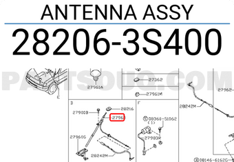 Nissan 282063S400 ANTENNA ASSY