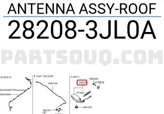 Nissan 282083JL0A ANTENNA ASSY-ROOF