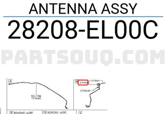 Nissan 28208EL00C ANTENNA ASSY