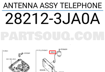 Nissan 282123JA0A ANTENNA ASSY TELEPHONE