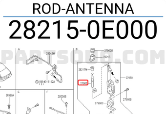 Nissan 282150E000 ROD-ANTENNA