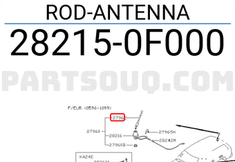 Nissan 282150F000 ROD-ANTENNA