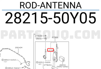 Nissan 2821550Y05 ROD-ANTENNA