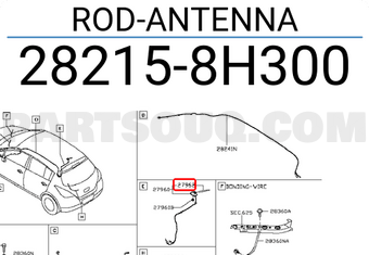 Nissan 282158H300 ROD-ANTENNA