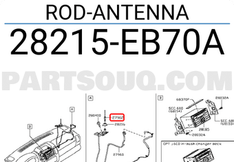 Nissan 28215EB70A ROD-ANTENNA