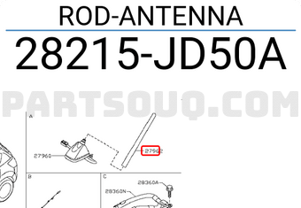 Nissan 28215JD50A ROD-ANTENNA