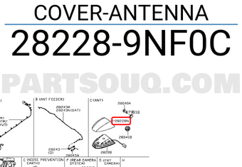 Nissan 282289NF0C COVER-ANTENNA