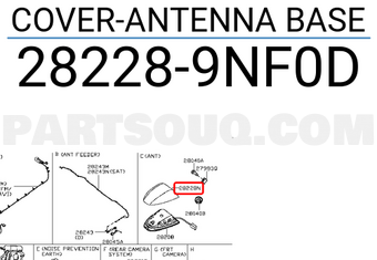 Nissan 282289NF0D COVER-ANTENNA BASE