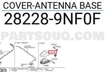 Nissan 282289NF0F COVER-ANTENNA BASE