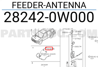 Nissan 282420W000 FEEDER-ANTENNA