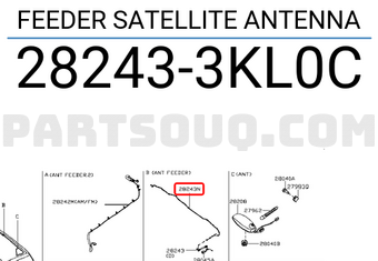 Nissan 282433KL0C FEEDER SATELLITE ANTENNA