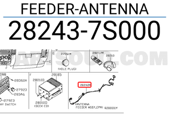 Nissan 282437S000 FEEDER-ANTENNA