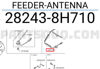 Nissan 282438H710 FEEDER-ANTENNA