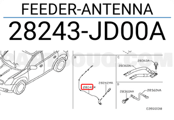 Nissan 28243JD00A FEEDER-ANTENNA