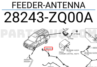 Nissan 28243ZQ00A FEEDER-ANTENNA