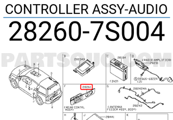 Nissan 282607S004 CONTROLLER ASSY-AUDIO