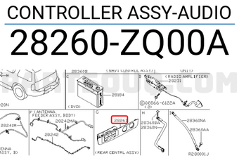 Nissan 28260ZQ00A CONTROLLER ASSY-AUDIO