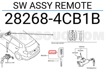 Nissan 282684CB1B SW ASSY REMOTE