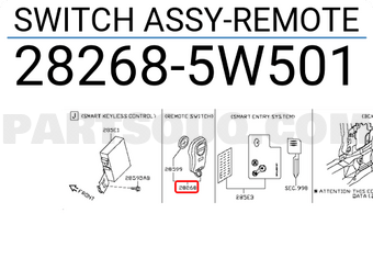 Nissan 282685W501 SWITCH ASSY-REMOTE